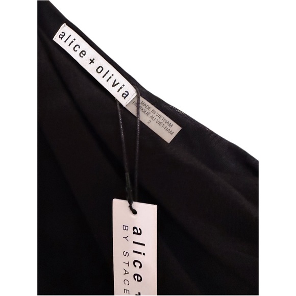 NWT Alice + Olivia Margo Cut-Out Viscose Sheath Dress Black Size 2 - Picture 15 of 16